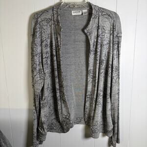 Chicos Travelers Collection Cardigan Long Sleeve Size 3 (14/16) Gray